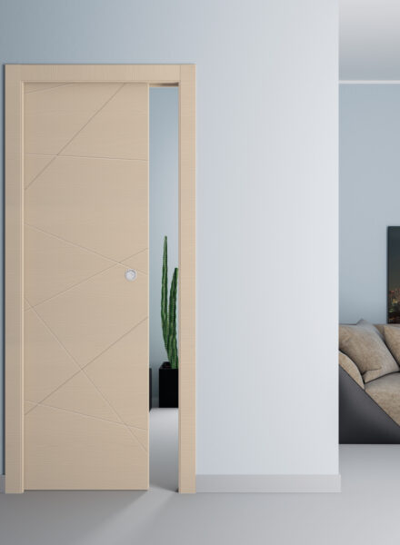 Porta laccata incisa living tortora - LV03 Sololegno AIP