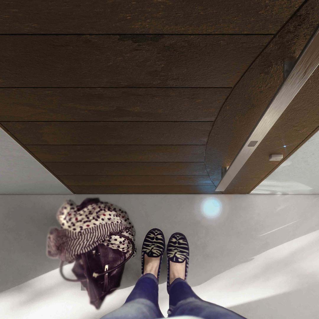 Gestione della porta con l’App myDOOR che comunica con la serratura grazie alla tecnologia Bluetooth.