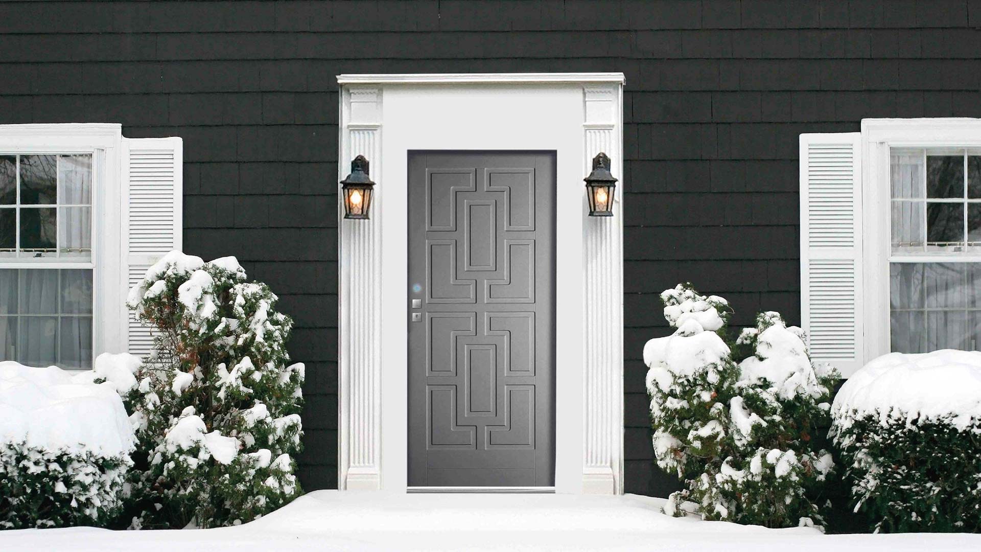 porta blindata Next Elettra Synergy-Out con rivestimento pantografato modello 2C ral 7037